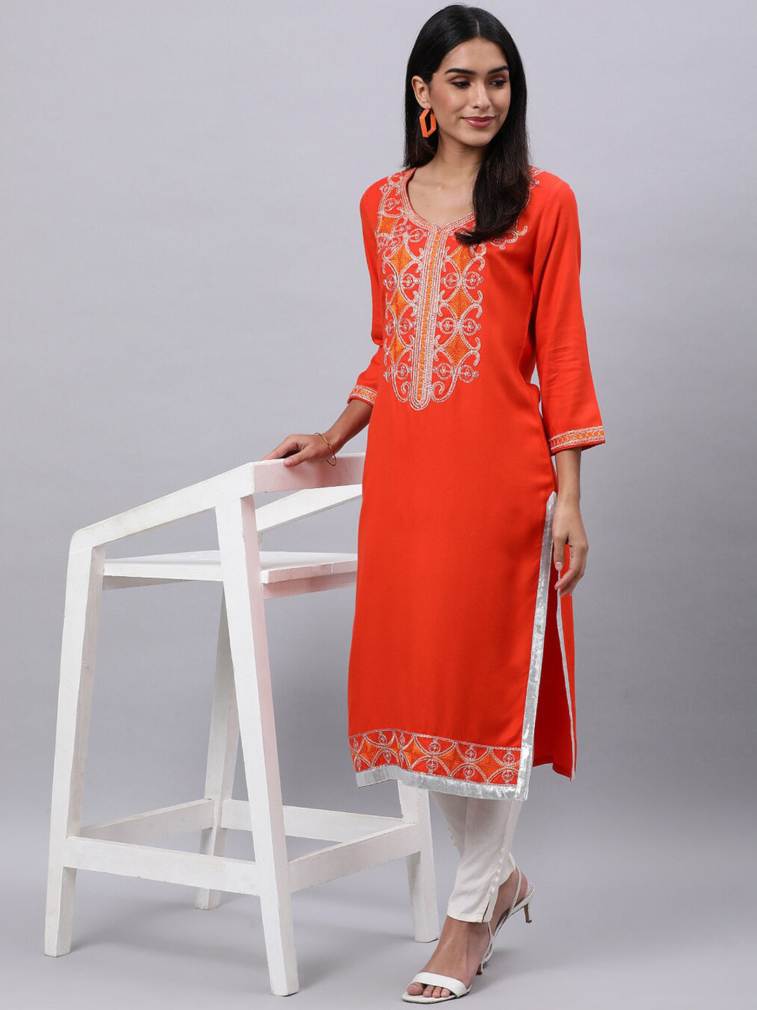 Souchii Women Ethnic Motifs Yoke Design Thread Work Beautiful Kurta - Distacart