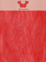 Thumbnail for Tikhi Imli Red Floral Sequinned Organza Saree - Distacart