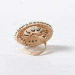 Thumbnail for Mominos Fashion Joharkamal Gold-Plated Stone Studded Adjustable Finger Ring - Design 06 - Distacart