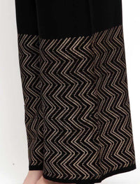 Thumbnail for PAVONINE Black Color Rayon Fabric Zig-Zag Printed Palazzo For Women - Distacart