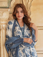 Thumbnail for Kalini Floral Printed Regular Pure Cotton Kurta & Trousers With Dupatta - Distacart