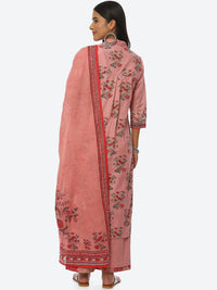 Thumbnail for Biba Women Floral Printed V-Neck Kurta with Palazzos With Dupatta - Distacart
