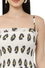 Thumbnail for PAVONINE Peach Color Flower Printed Lace Bottom Dress For Women - Distacart