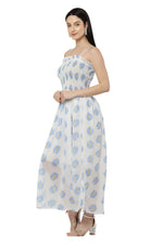 Thumbnail for PAVONINE Pink Color Flower Printed Lace Bottom Dress For Women - Distacart