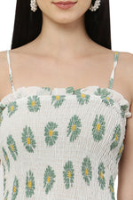 Thumbnail for PAVONINE Yellow Color Flower Printed Lace Bottom Dress For Women - Distacart