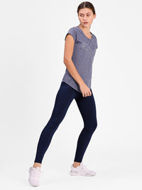 Thumbnail for Puma Women Navy Blue & White Performance Heather Cat Training Tee - Distacart