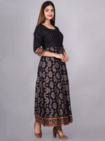 Thumbnail for Kalini Women Black Ethnic Motifs Printed Anarkali Kurta - Distacart