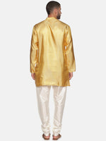 Thumbnail for Sethukrishna Men Gold-Toned & White Kurta with Churidar - Distacart
