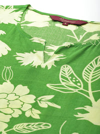 Thumbnail for Sangria Floral Printed Regular Kurta with Trousers - Distacart