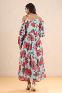 Thumbnail for Juniper Women's Mint Chiffon Printed Flared Dress - Distacart