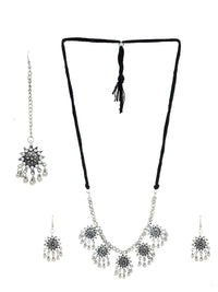 Thumbnail for Cardinal Silver-Toned Oxidised Jewellery Set - Distacart