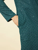 Thumbnail for Manyavar Ethnic Motifs Embroidered Sequinned Kurta with Pyjamas - Distacart