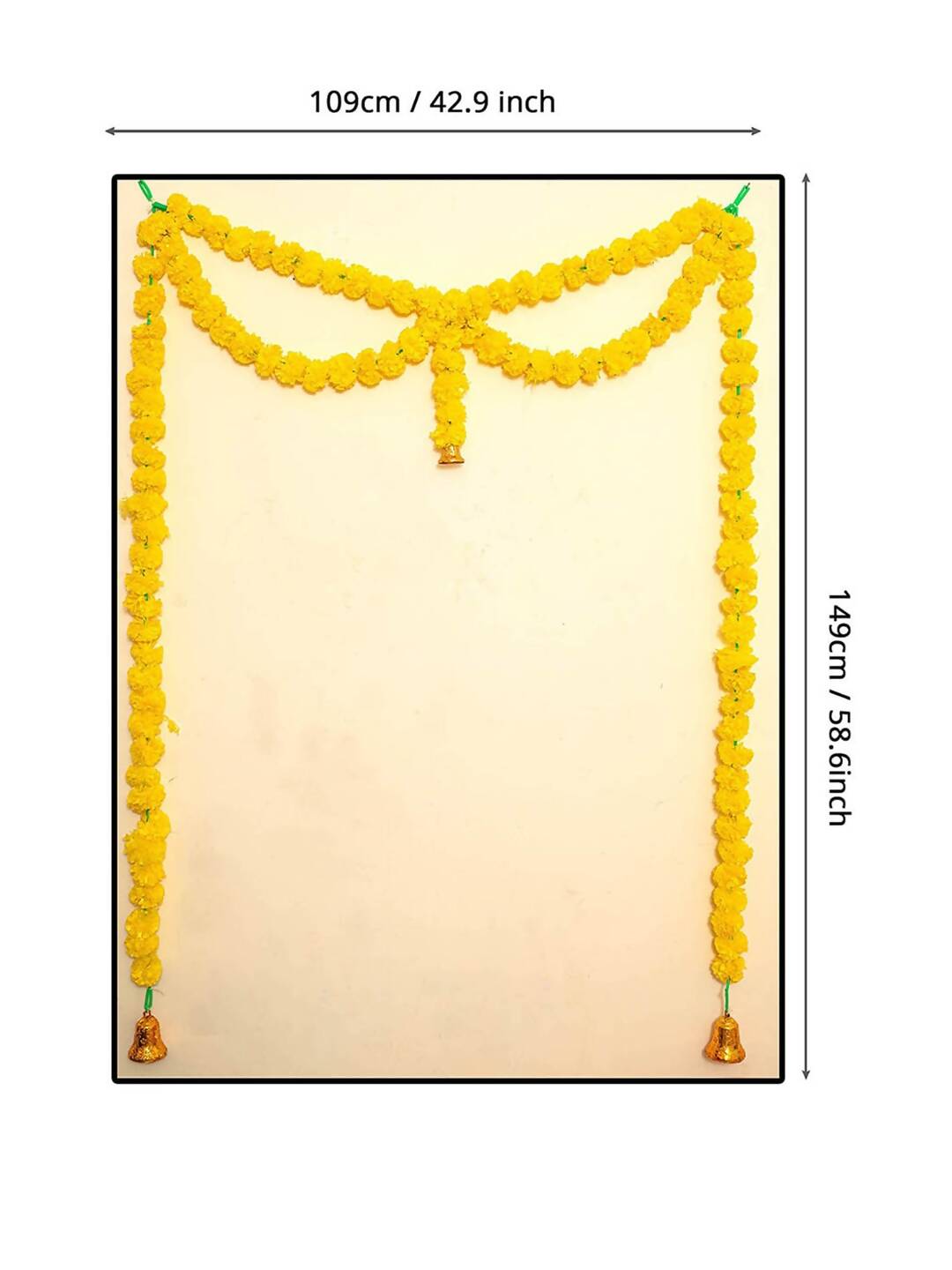 Tied Ribbons Yellow Hanging Marigold Garland Toran - Distacart