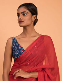 Thumbnail for Suta Red Embellished Sequinned Pure Cotton Saree - Distacart