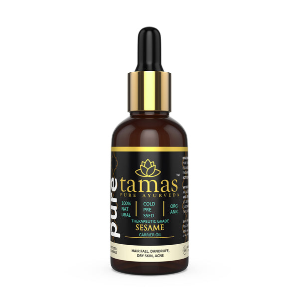 Tamas Pure Ayurveda 100% Organic Sesame Cold Pressed Carrier Oil- USDA Certified Organic- 30ML - Distacart