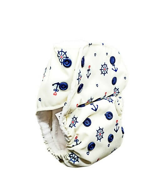 Kindermum Nano Aio Cloth Diaper With 2 Organic Cloth Inserts- Anchor For Kids - Distacart