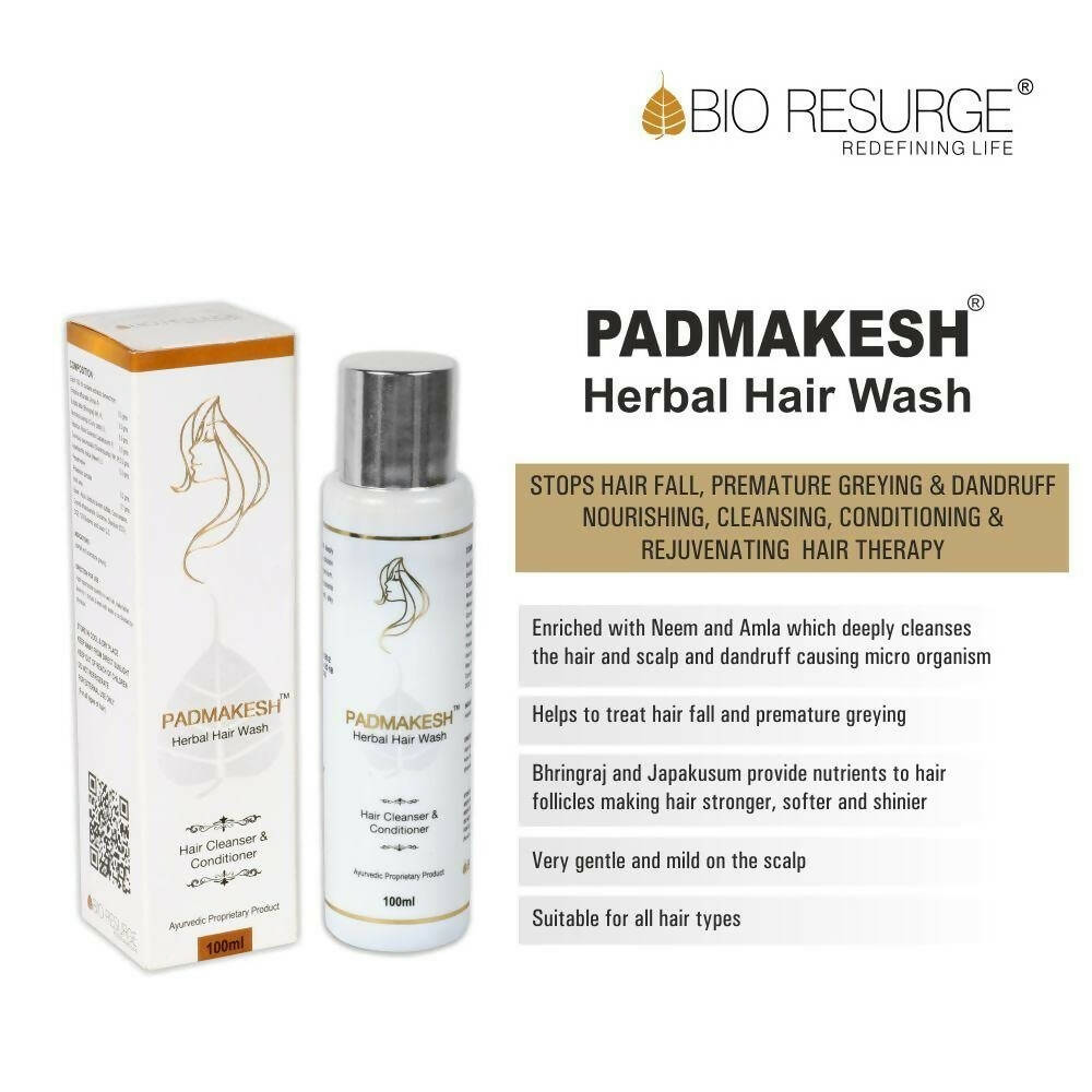 Bio Resurge Life Padmakesh Herbal Hair Wash - Hair Cleanser And Conditioner - Distacart