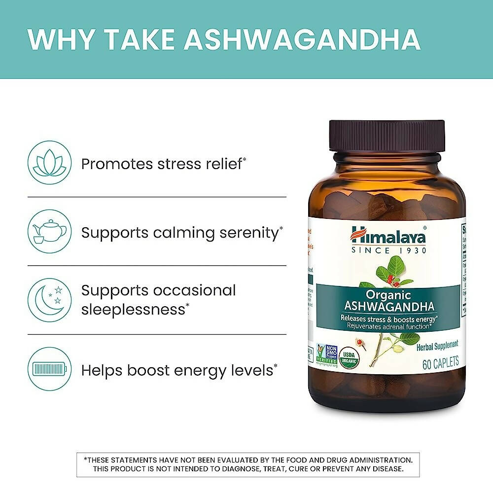 Himalaya Organic Ashwagandha Caplets - Distacart