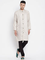 Thumbnail for Even Apparels Beige Rayon Men's Sherwani Kurta With Open Front - Distacart