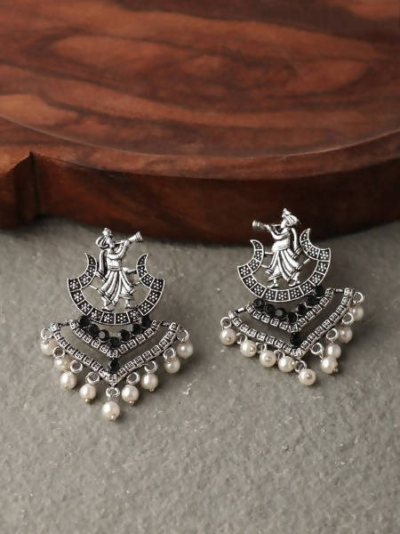 Mominos Fashion Johar Kamal Silver Barrat Earrings