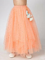 Thumbnail for Lil Drama Girls Choli With Ghaghra Set - Peach - Distacart