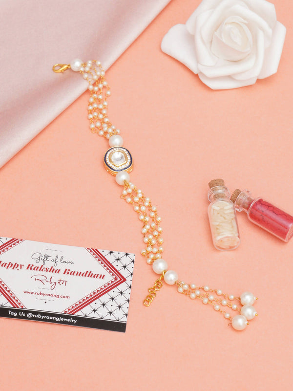 Designer kundan Rakhi - Ruby Raang - Distacart