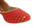 Thumbnail for Tiny Bugs Girls Sequin Detailing Ethnic Juttis - Red - Distacart