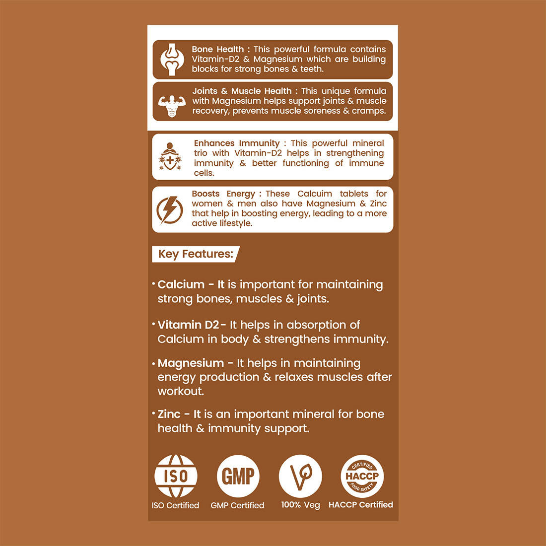 Dr. Morepen Calcium+ Advanced Tablets with Vitamin - D2, Magnesium & Zinc - Distacart