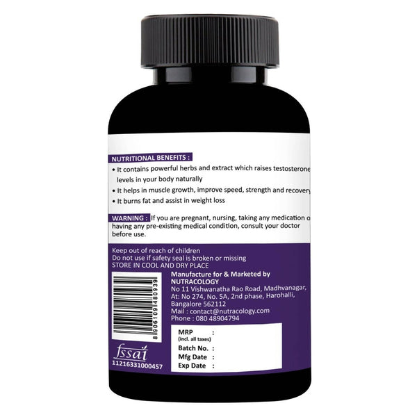 Nutracology T 3X Power Testosterone Booster For Muscle Strength Energy For Men - Distacart