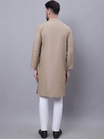 Thumbnail for Even Apparels Beige Pure Cotton Kurta With Band Collar - Distacart