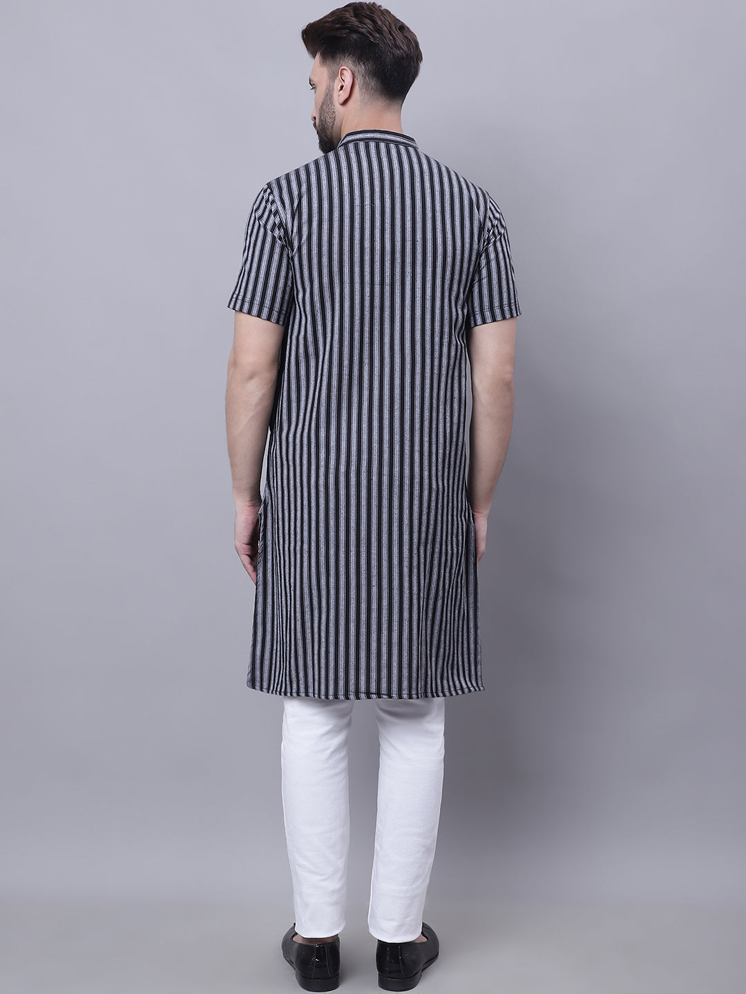Even Apparels Multi Pure Cotton Short Sleeves Kurta With Band Collar - Distacart
