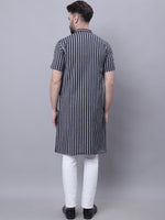 Thumbnail for Even Apparels Multi Pure Cotton Short Sleeves Kurta With Band Collar - Distacart