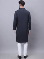 Thumbnail for Even Apparels Black Pure Cotton Kurta With Band Collar - Distacart