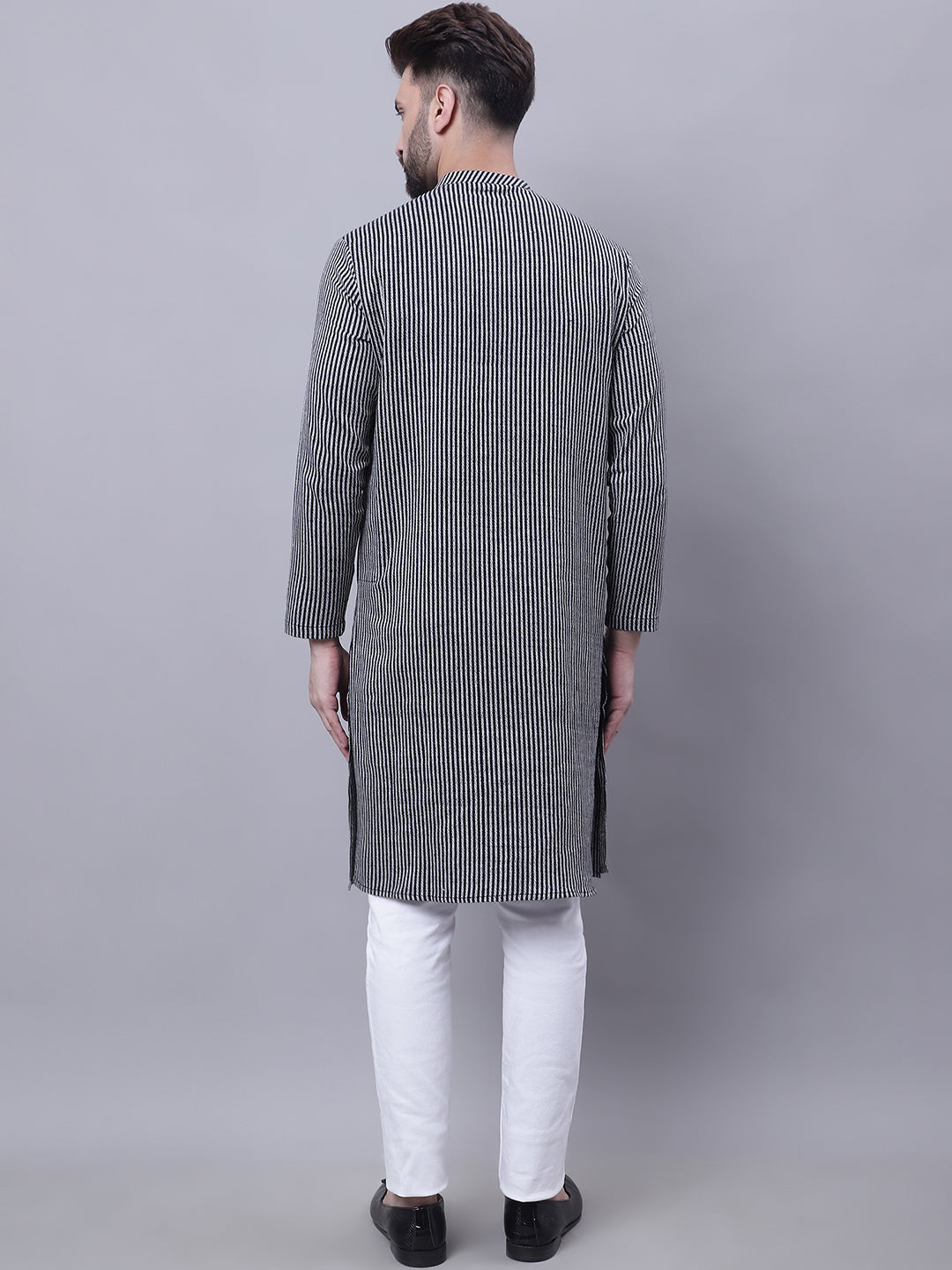 Even Apparels Black Sherwani Kurta With Asymetrical Cut - Distacart
