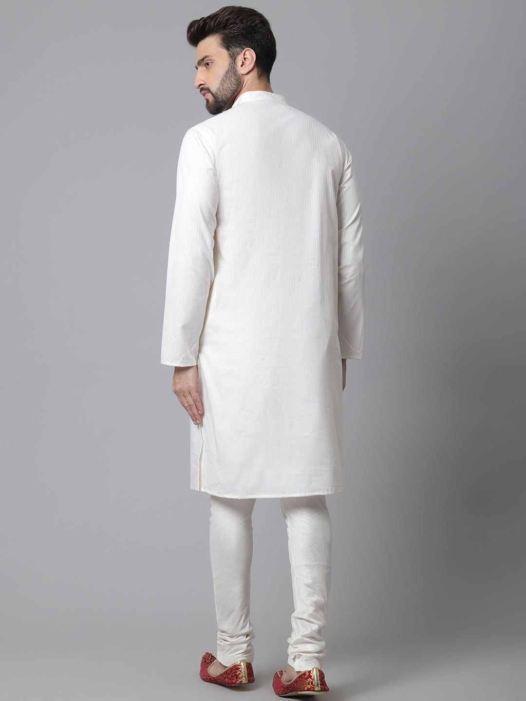 Even Apparels White Pure Cotton Kurta With Band Collar - Distacart