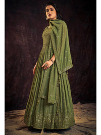 Thumbnail for Myra Green Real Georgette Designer Gown Style Suit - Distacart