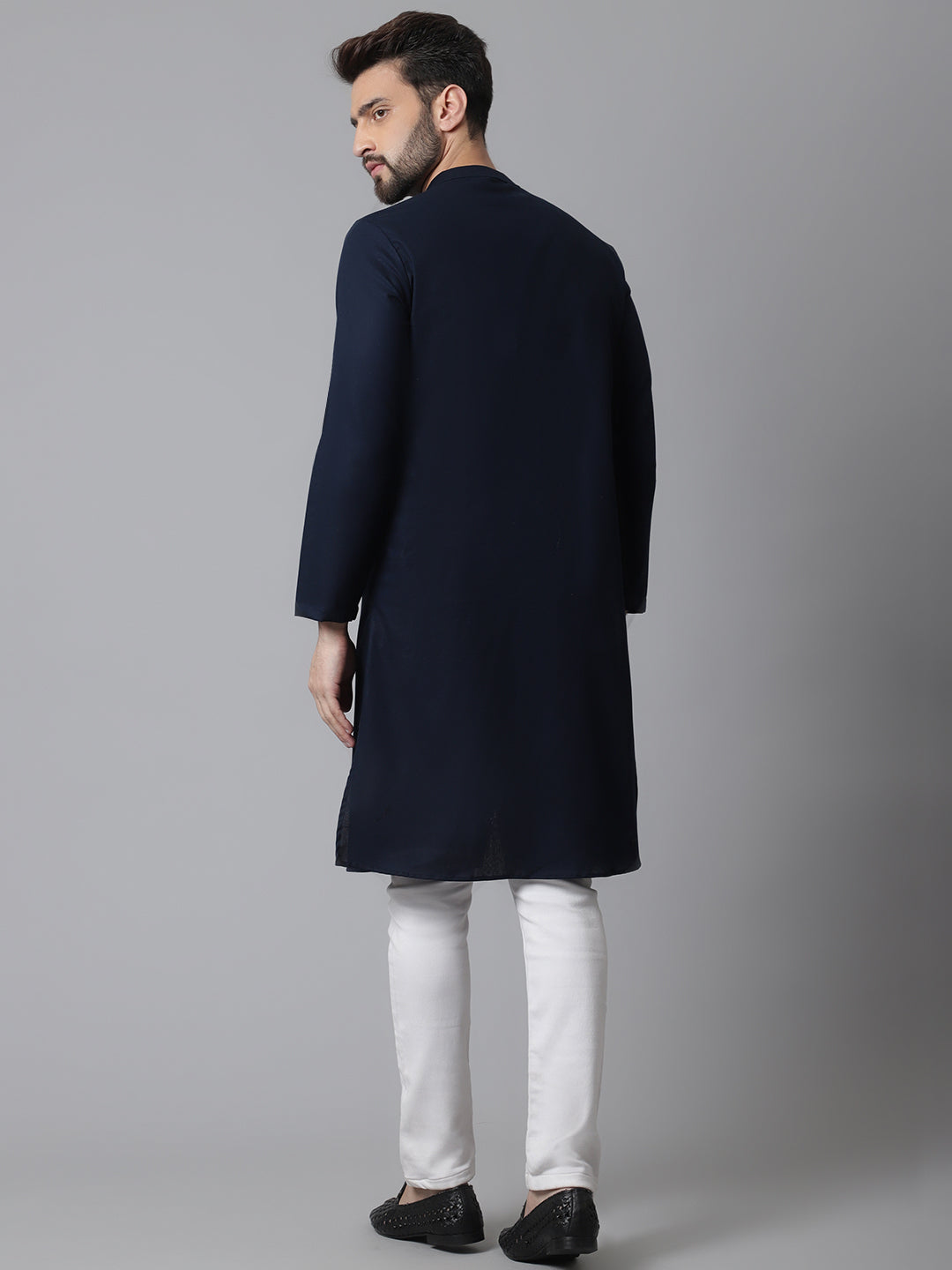 Even Apparels Blue Sherwani Kurta With Asymetrical Cut - Distacart