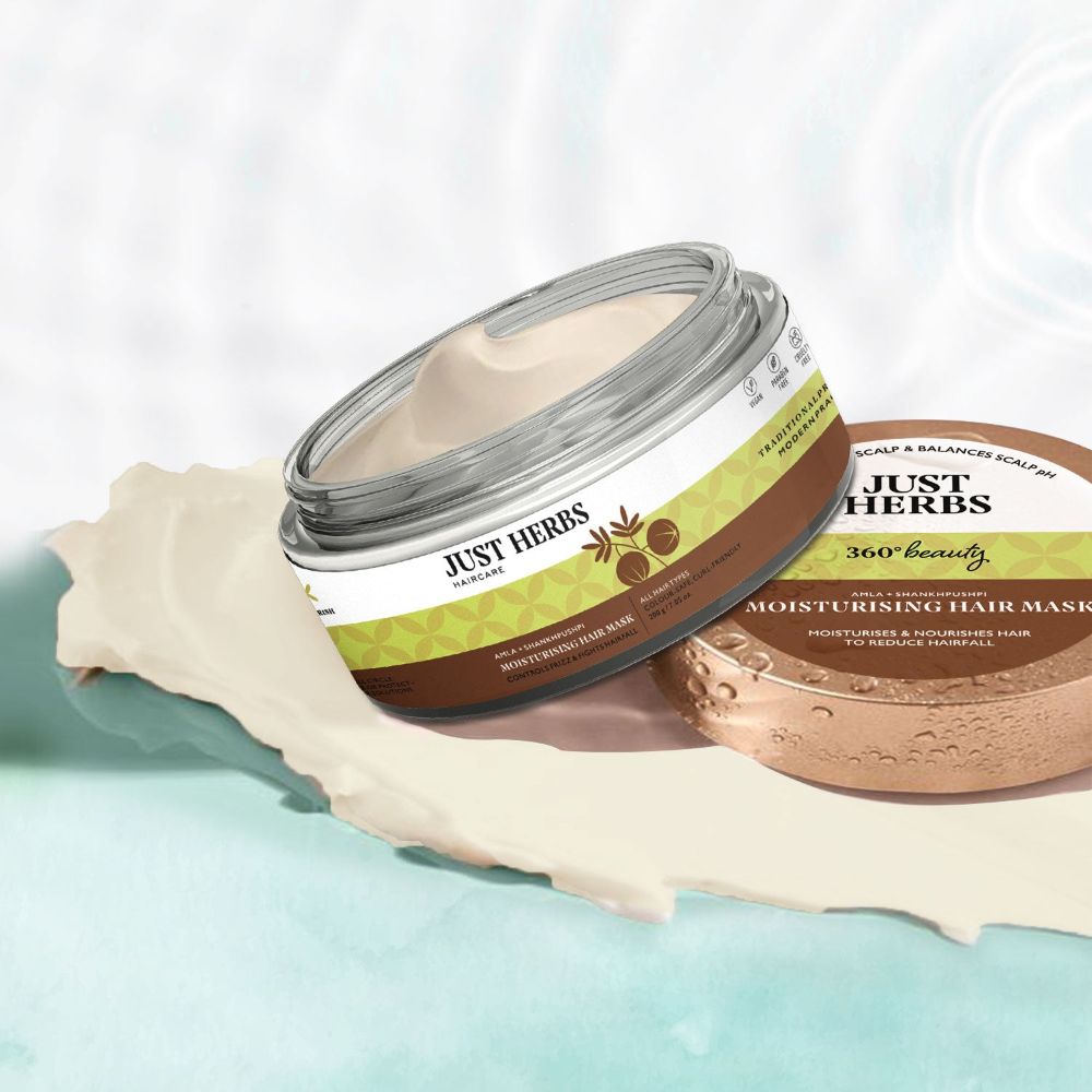 Just Herbs Moisturising Hair Mask with Amla and Shankhpushpi - Distacart
