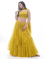 Thumbnail for Myra Mustard Art Silk Designer Lehenga - Distacart