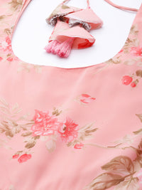 Thumbnail for Varanga Pink Anarkali Kurta Paired With Chiffon Dupatta - Distacart