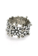 Thumbnail for Mominos Fashion Kamal Johar Oxidised Silver-Plated Mirror work Design Bracelet