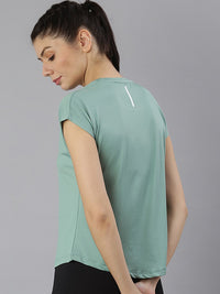 Thumbnail for MKH Women Green Extended Sleeves Dri-FIT Sports T-shirt - Distacart