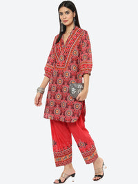 Thumbnail for Biba Women Red Printed Kurta with Salwar - Distacart