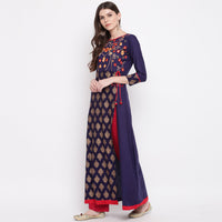 Thumbnail for NOZ2TOZ Women's Blue Color Rayon A-Line Kurta Only - Distacart
