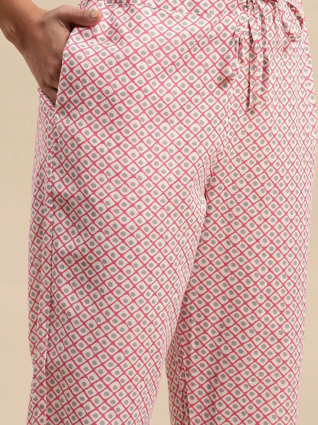 Sangria Floral Printed Gotta Patti Pure-Cotton A-Line Kurta With Trouser & Dupatta - Distacart