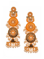 Thumbnail for Shoshaa Gold-Toned Contemporary Jhumkas Earrings - Distacart
