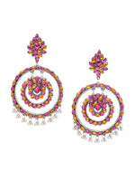 Thumbnail for Shining Diva Multicoloured Oxidised Contemporary Drop Earrings - Distacart