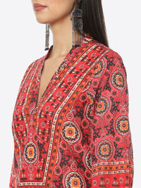 Thumbnail for Biba Women Red Printed Kurta with Salwar - Distacart