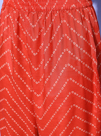 Thumbnail for HERE&NOW Women Bandhani Polyester Fusion Bottom Kurta Set - Distacart