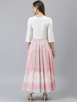 Thumbnail for Khushal K Women Pink Ethnic Motifs Embroidered Thread Work Anarkali Kurta - Distacart